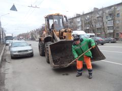 В Левобережном районе проводятся работы по благоустройству улично-дорожной сети