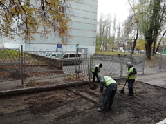 В Коминтерновском районе ведутся работы по ликвидации  бесхозных разрытий