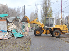 В Железнодорожном районе ликвидирован самовольно построенный павильон